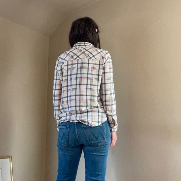 Splendid plaid hi-low top, faux wrap front, size small - Picture 3 of 16